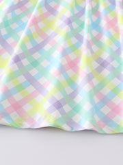 Colored Plaid Smocked Girl Dress