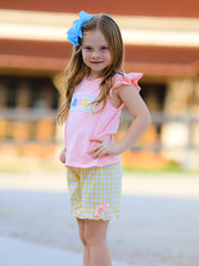Back To School Girls "ABC" Embroidered Ruffle Set