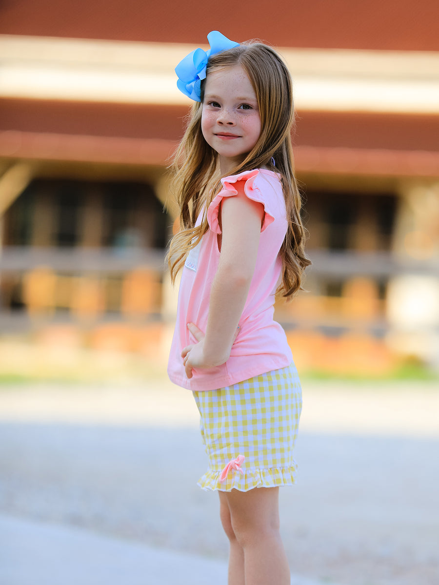 Back To School Girls "ABC" Embroidered Ruffle Set