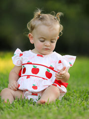 Apple Bow Girls' Romper