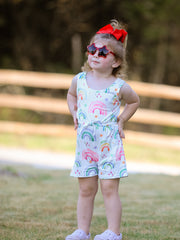 Rainbow Striped Milk Silk 3-piece Jumpsuit Set