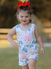 Rainbow Striped Milk Silk 3-piece Jumpsuit Set
