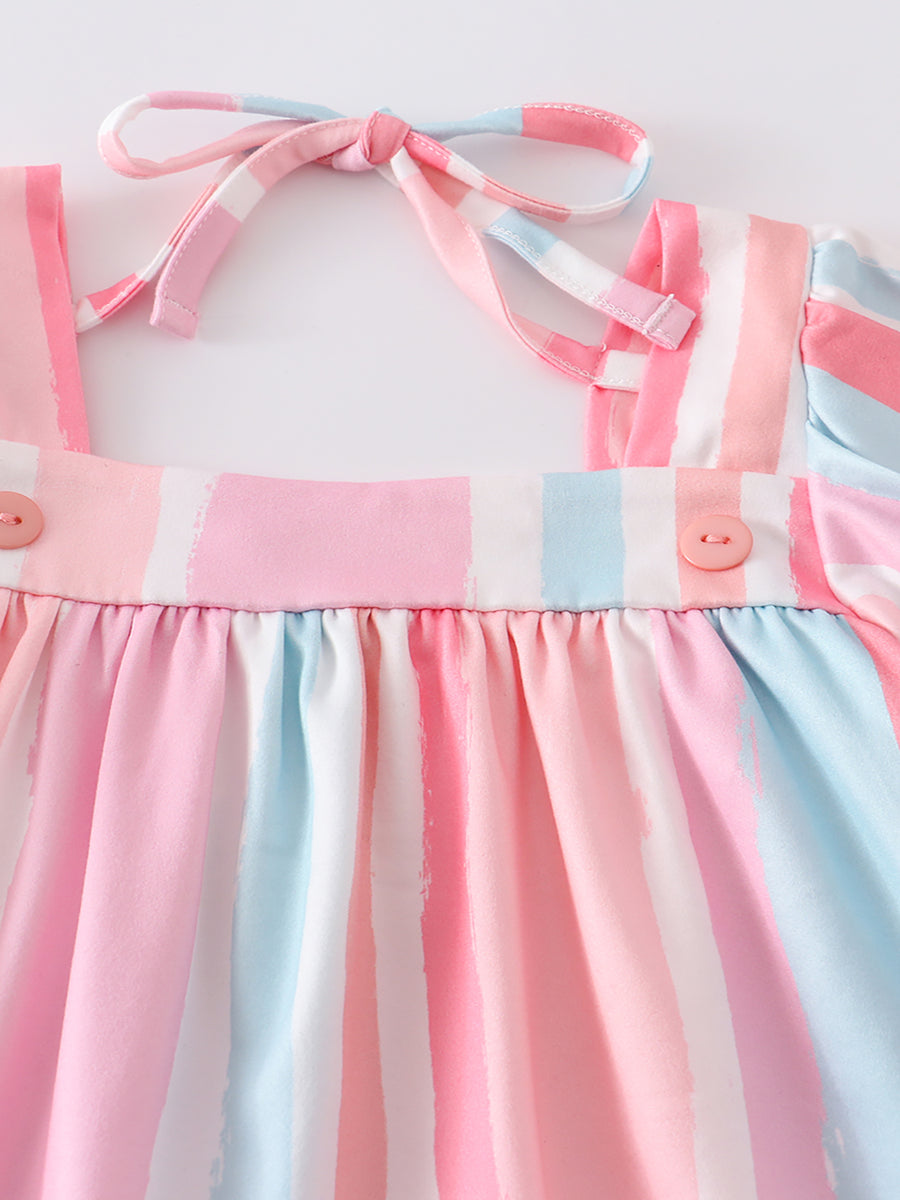 Colored Stripe Ruffle Shirt