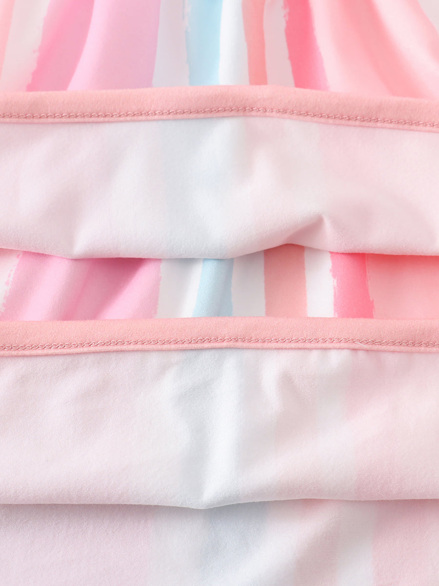 Colored Stripe Ruffle Shirt