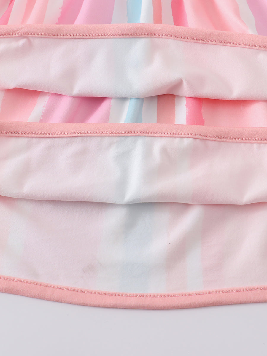 Colored Stripe Ruffle Shirt