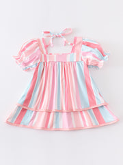 Colored Stripe Ruffle Shirt
