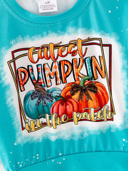 Fall Thanksgiving Halloween 4 pieces Long sleeve O-neck T-shirt