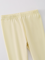 Beige Milk Silk Ruffled Solid Icing Legging