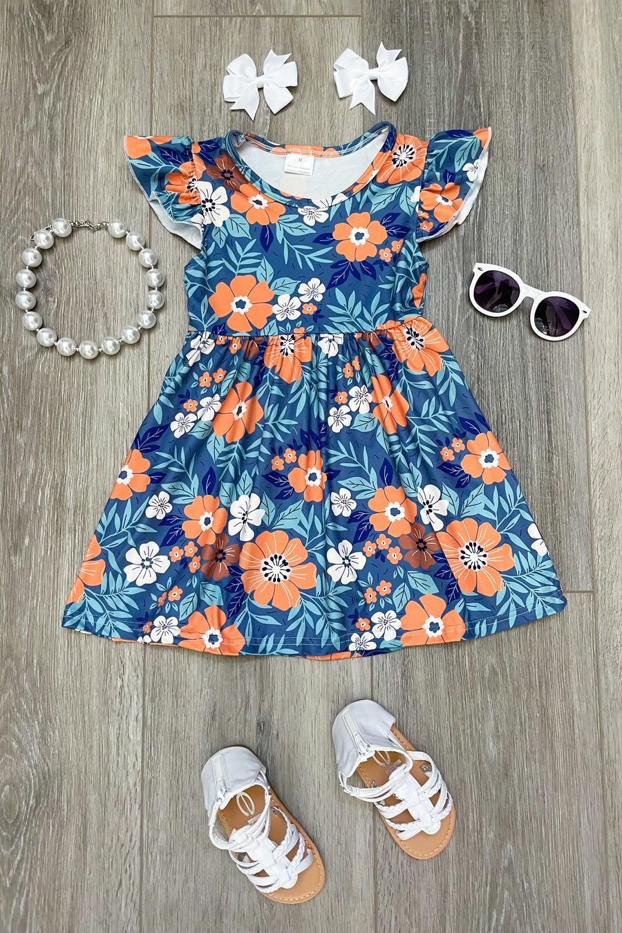 "Jayde" Floral Pearl Dress - Rylee Faith Designs