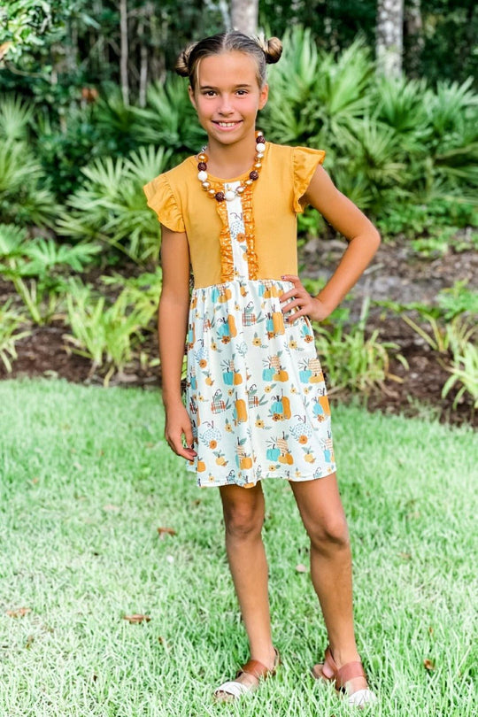 "Leilani" Fall Boutique Dress - Rylee Faith Designs