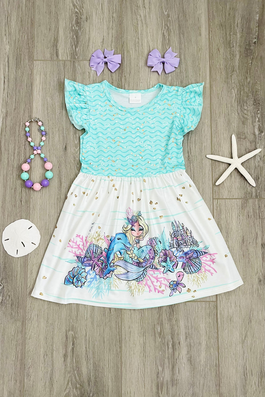 Mermaid Waves Boutique Dress - RESTOCKED! - Rylee Faith Designs