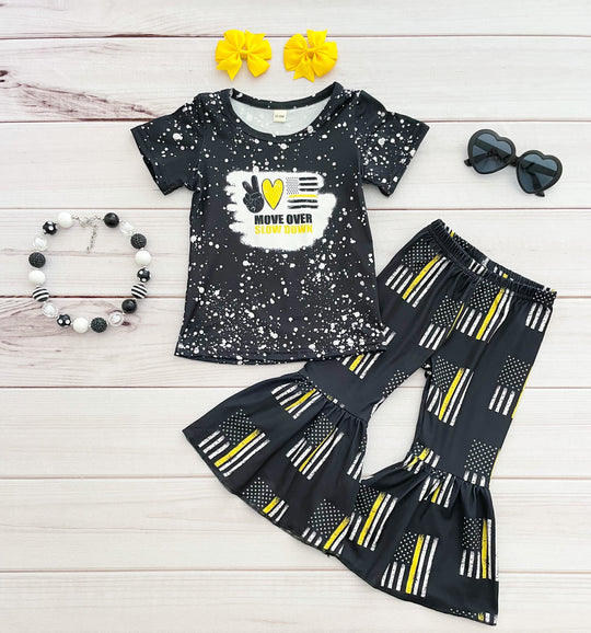 "Move Over, Slow Down" Bell Bottom Pant Set - Rylee Faith Designs
