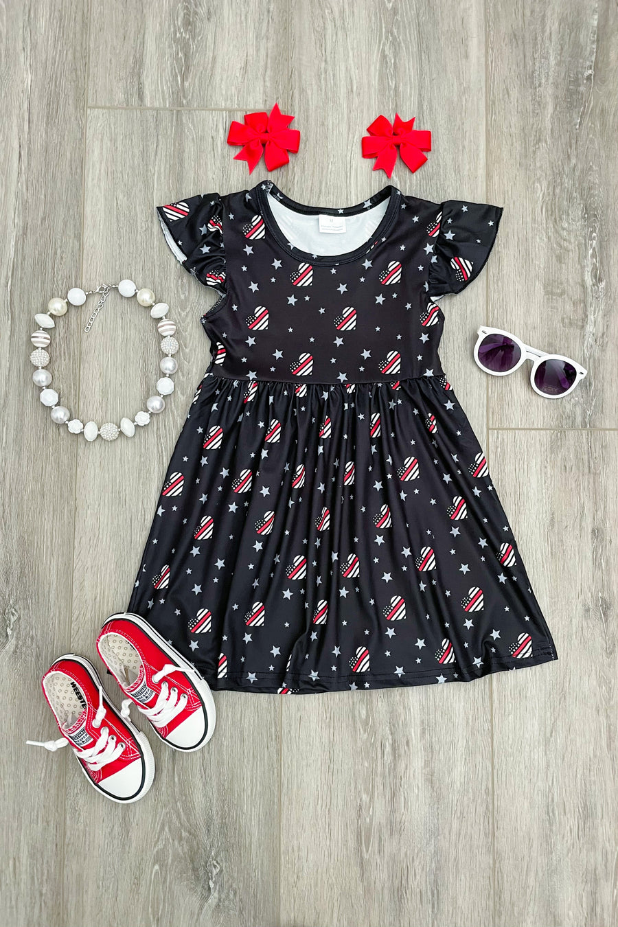 Red Line Heart Boutique Dress - Rylee Faith Designs