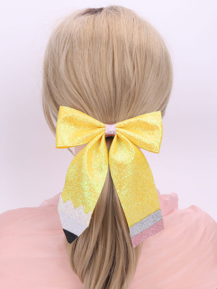 Back to School Sequin Bow Hairpin