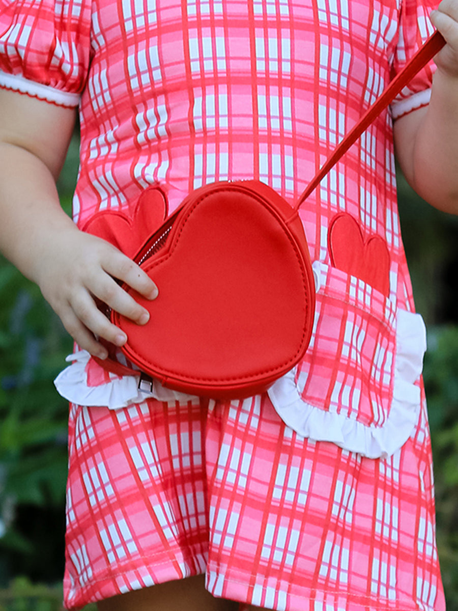 Valentine's Day Girls' Heart-Shaped Crossbody Shoulder Bag