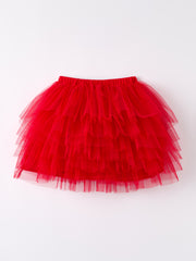 Summer Red Girls' Tulle Skirt