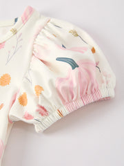 Halloween Cute Pumpkin Print Girls Dress