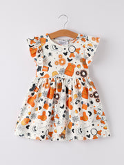 Halloween Party Character Pattern Girls Dress