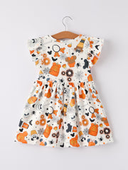 Halloween Party Character Pattern Girls Dress