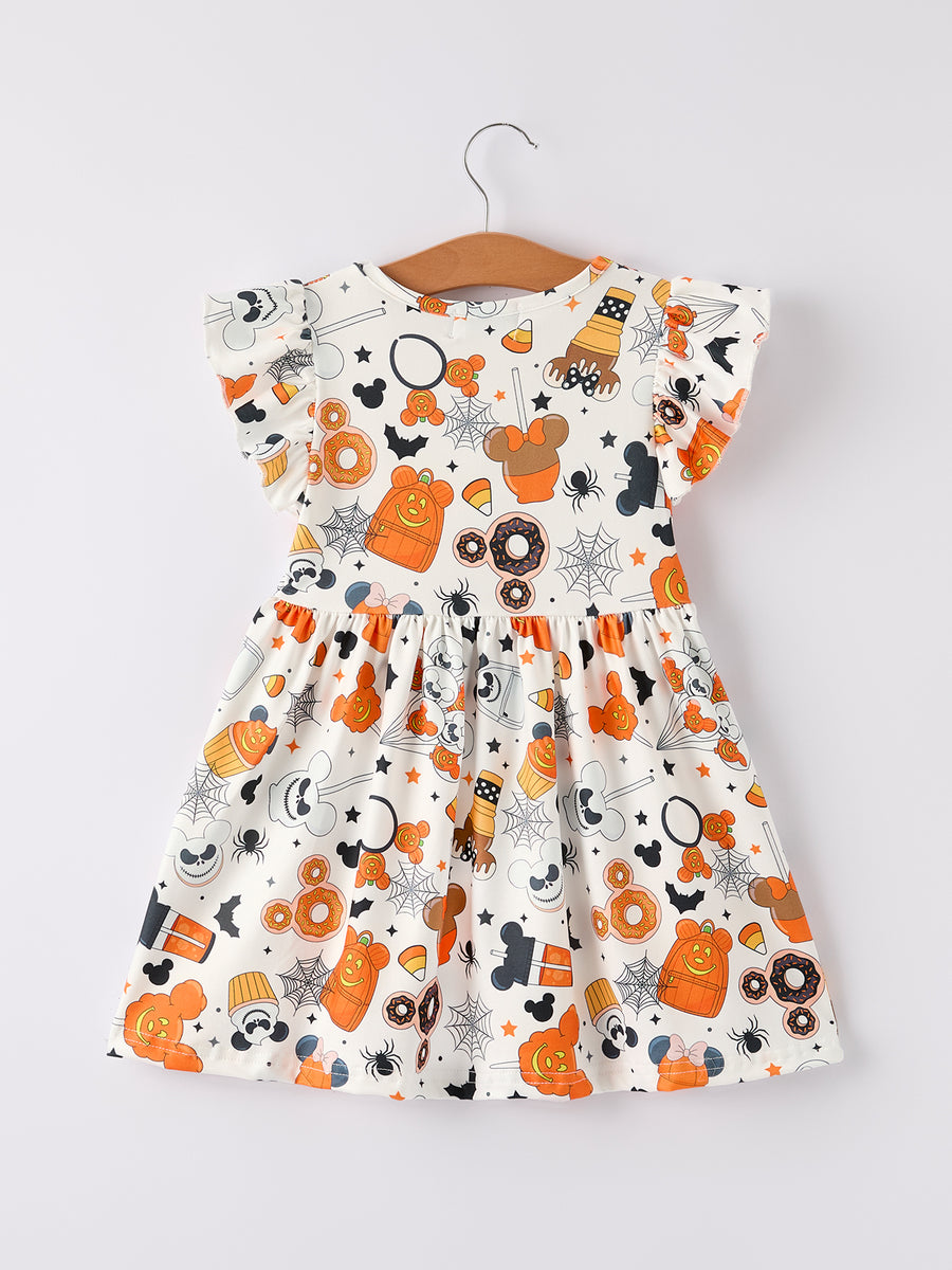 Halloween Party Character Pattern Girls Dress