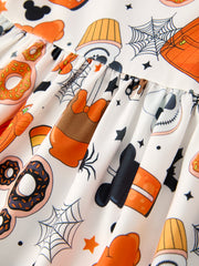 Halloween Party Character Pattern Girls Dress