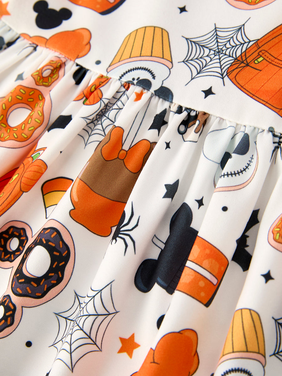 Halloween Party Character Pattern Girls Dress