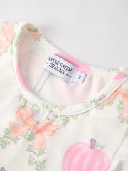 Halloween Pumpkin Pink Ruffle Girls Dress