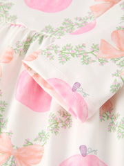 Halloween Pumpkin Pink Ruffle Girls Dress