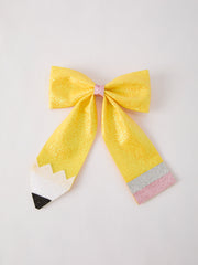 Back to School Sequin Bow Hairpin