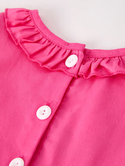 Pink Smocked Church Christ Bishop Christening Bow Girl Dress