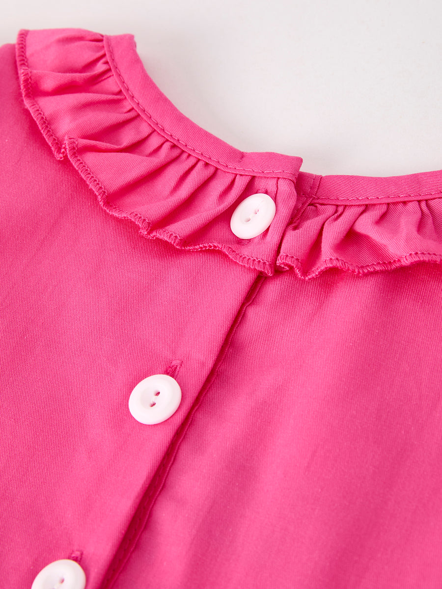 Pink Smocked Church Christ Bishop Christening Bow Girl Dress