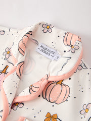 Halloween Ghost Pumpkin Print Girls Pajama Set