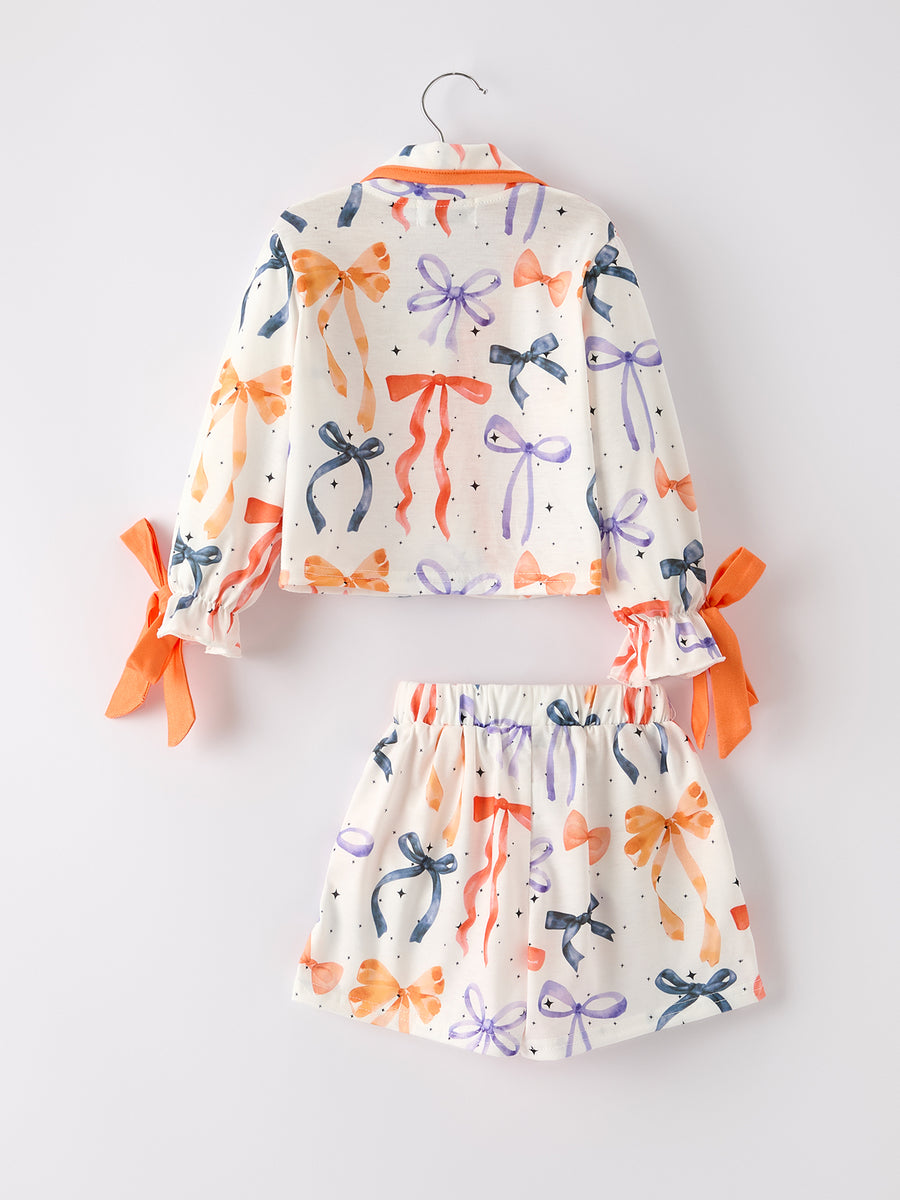 Halloween Mommy and Me Bow Print Pajama Set