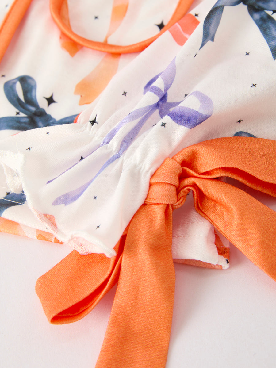 Halloween Mommy and Me Bow Print Pajama Set