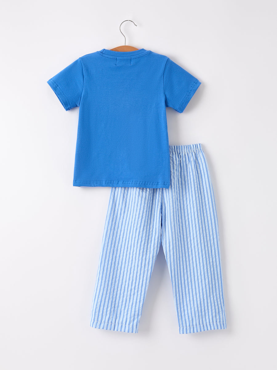 Autumn Blue Striped Boys Set