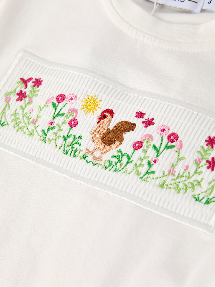 Autumn Rooster Smock Embroidered Boys Boys'Set