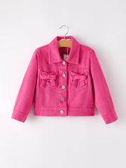 Hot Pink Fall Girls Denim Top