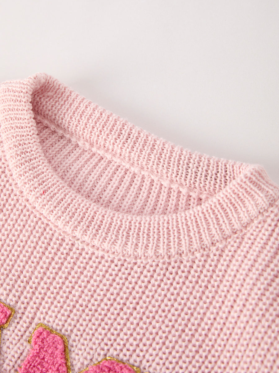 “GAME DAY” Football Light Pink Pullover Sweater