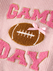 “GAME DAY” Football Light Pink Pullover Sweater