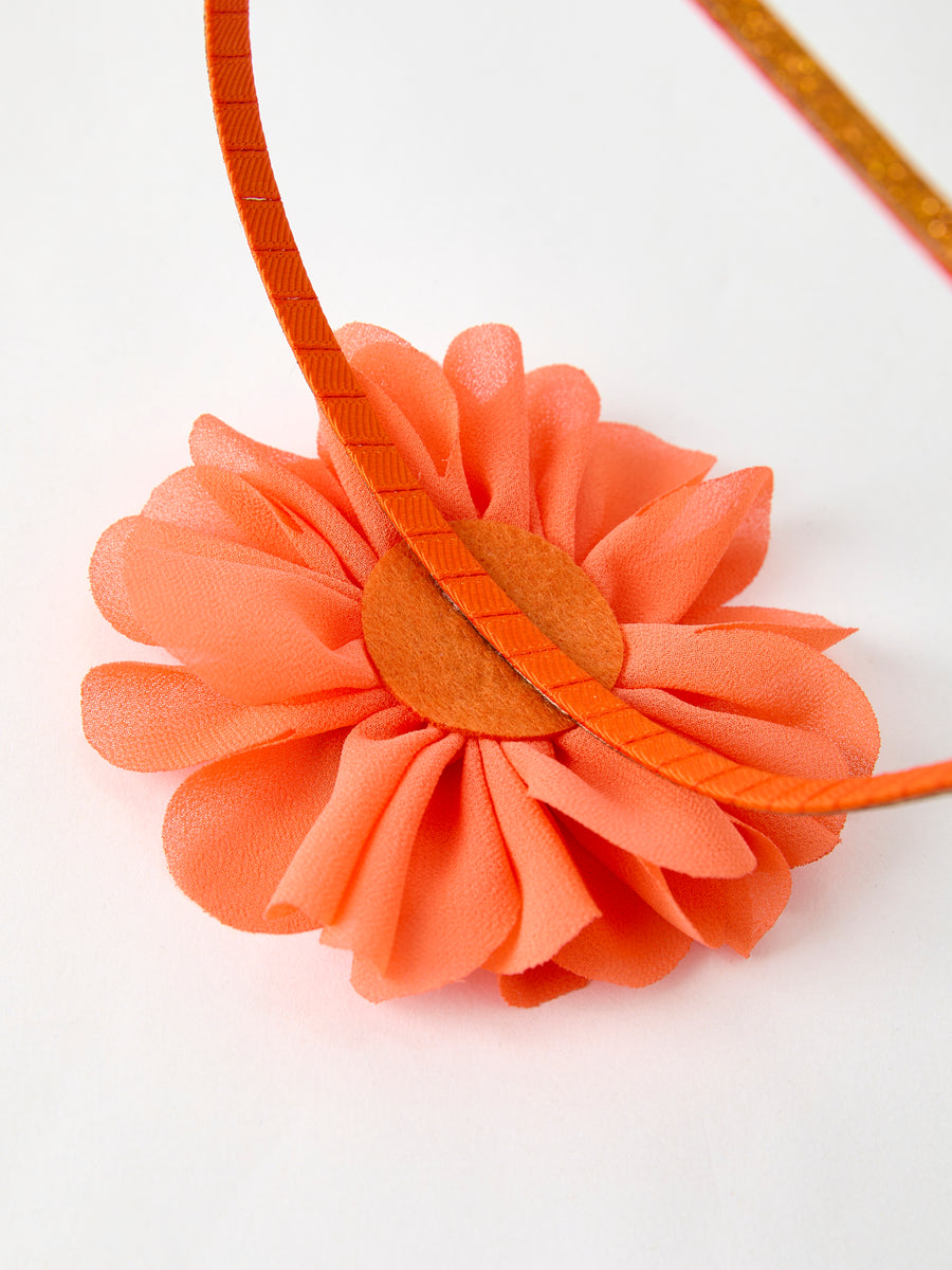 Halloween Pumpkin Floral Girls Headband