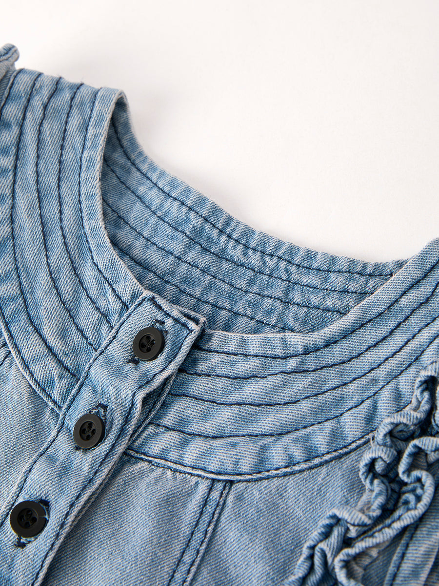 Summer Girls Sleeveless Ruffle Dress