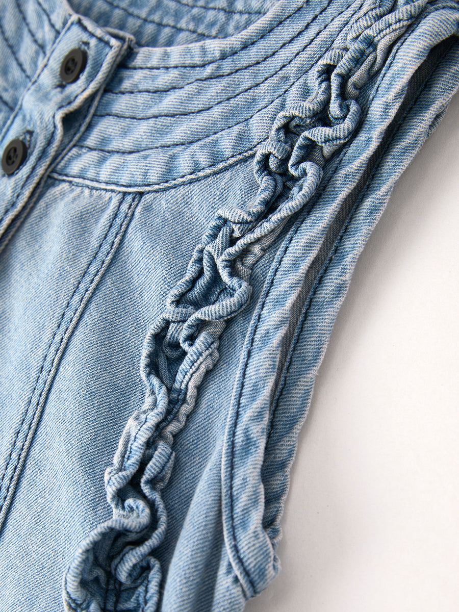 Summer Girls Sleeveless Ruffle Dress