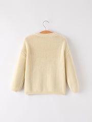 Halloween Pumpkin Bow Girls Sweater