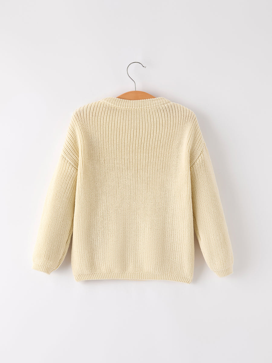 Halloween Pumpkin Bow Girls Sweater