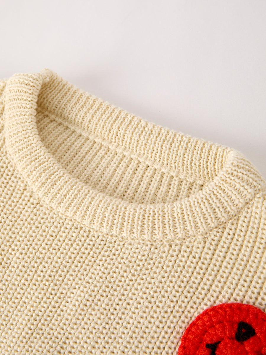 Halloween Pumpkin Bow Girls Sweater