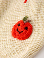 Halloween Pumpkin Bow Girls Sweater