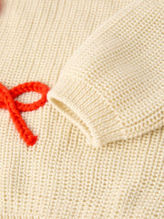Halloween Pumpkin Bow Girls Sweater