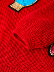 Winter Christmas Girls Sequins Pullover Sweater