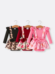 Girls Leopard Romper Of 6 Pcs In One Package