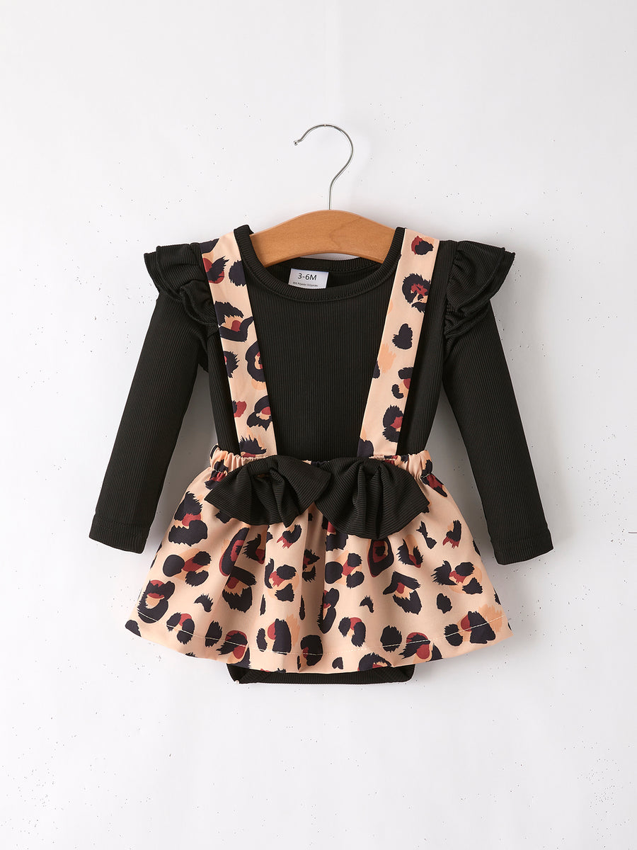 Girls Leopard Romper Of 6 Pcs In One Package